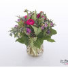 Bouquet with ranunculus, tulips and chamomile