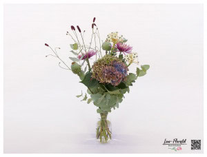 Hydrangea, Ornithogalum (Milky Star), Poppies, Eucalyptus and Chrysanthemums