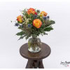 Ecuador roses Encanto, thistles, craspedia and chamomile
