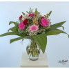 Bouquet with snapdragon, gerbera, roses, olive and gypsophila