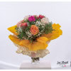 Birthday bouquet - colorful roses and delicate gypsophila