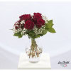 Red roses explorer and white gypsophila