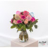 Birthday bouquet with gerberas, roses and gypsophila