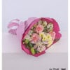 Magical birthday bouquet with delicate chrysanthemums, elegant roses, noble lilies and playful lisianthus - perfect for special occasions