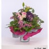 Opulent bouquet with lilies, roses, hydrangeas, eucalyptus and pink gypsophila for your birthday