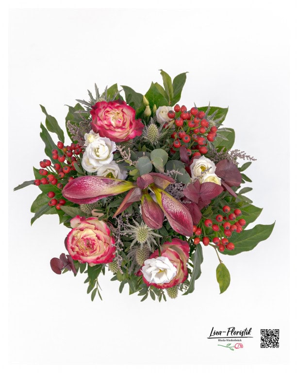 Bouquet in Warm Colors with Amaryllis