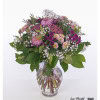 Bouquet with Ammi majus (dyed) combined with delicate chrysanthemums and white gypsophila - a harmonious bouquet for every occasion!