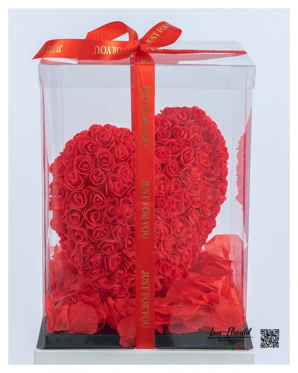 A heart made of roses - stylishly packaged and designed with love.