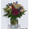 Exclusive large bouquet of flowers with roses, hydrangeas, gypsophila, lisianthus, larkspur, statize & alstromerie
