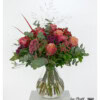 Bouquet with peach roses and celosia