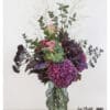 Bouquet in violet and rosé - with hydrangeas, roses, eucalyptus, oak leaves, sedum, statice and fine grasses. An elegant mix of warm autumn colors and light naturalness.