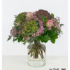 Romantic floristry with hydrangeas, roses and eucalyptus