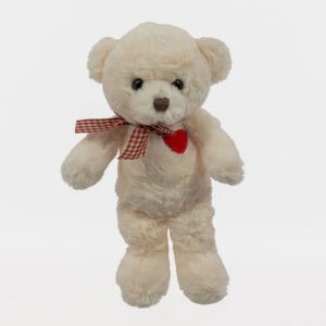 A bundle of joy – this ultra-soft, 27 cm white teddy bear features a charming red checkered bow and a sweet stitched heart on its chest. The perfect cuddle buddy to send along with your bouquet.